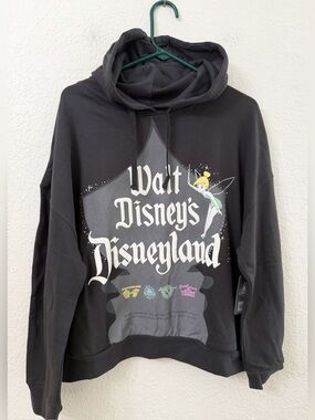 NWT - Walt Disney's Disneyland TinkerBell 100 Black Hoodie - L